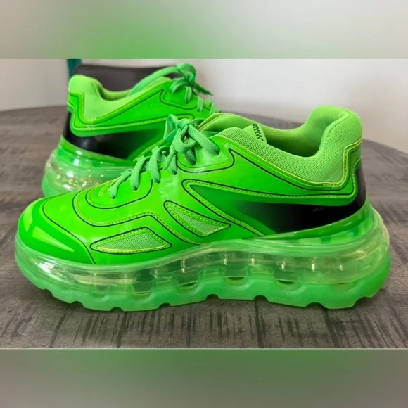 Neon Green Men's Sneakers - Picture 4 of 6